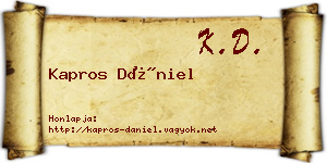 Kapros Dániel névjegykártya