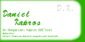 daniel kapros business card